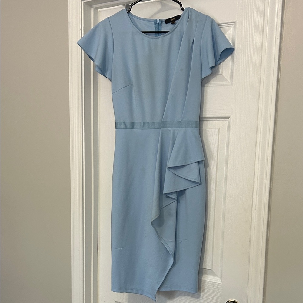 Chic Asymmetrical Light Blue Dress